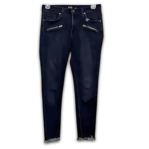 Just Black Skinny Jeans Zipper Accents Comfortable Fabric Sleek Dark Wash W 26P - Picture 1 of 9